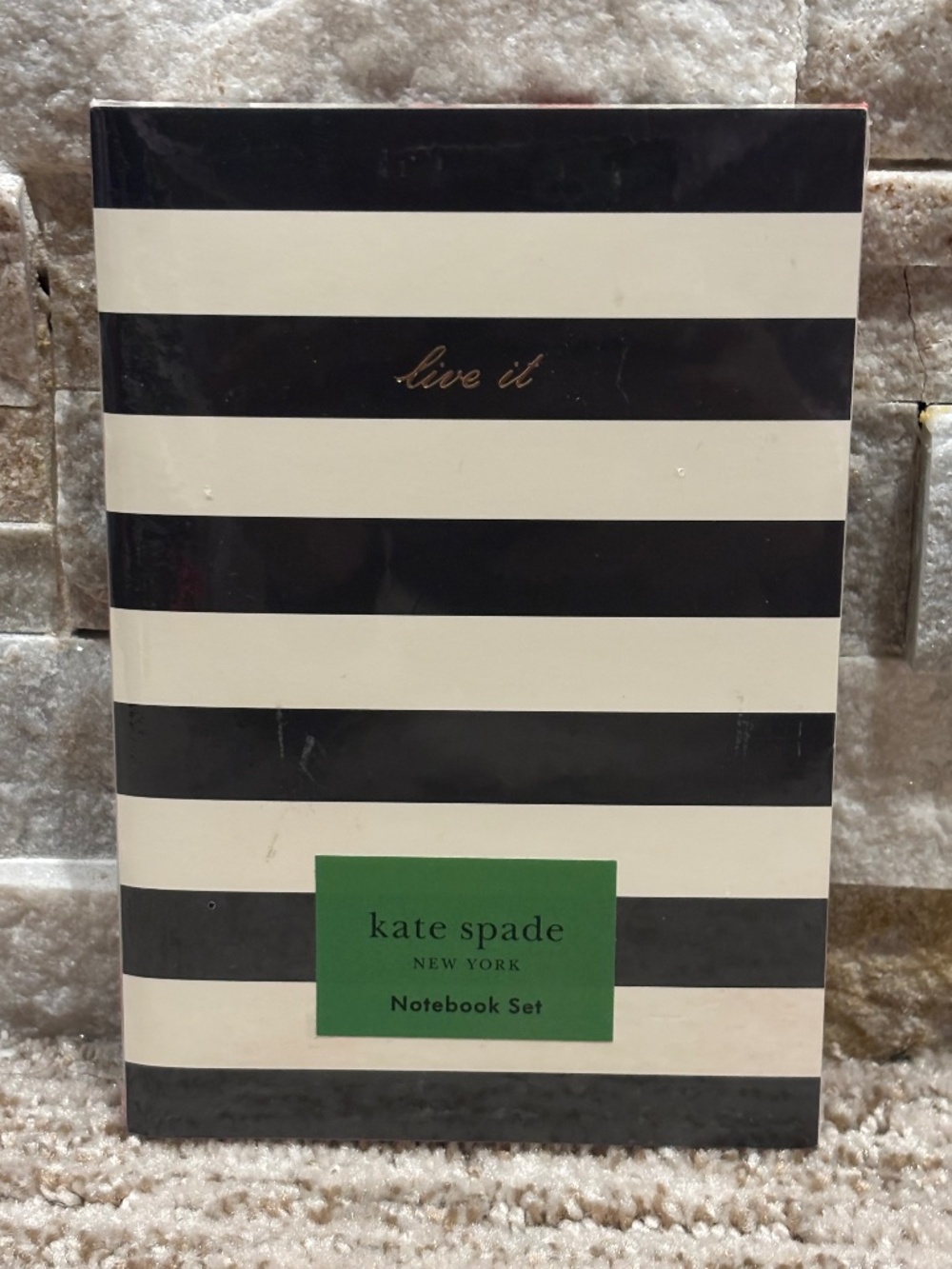 Kate Spade “Black Stripe” Set of 2 Notebooks